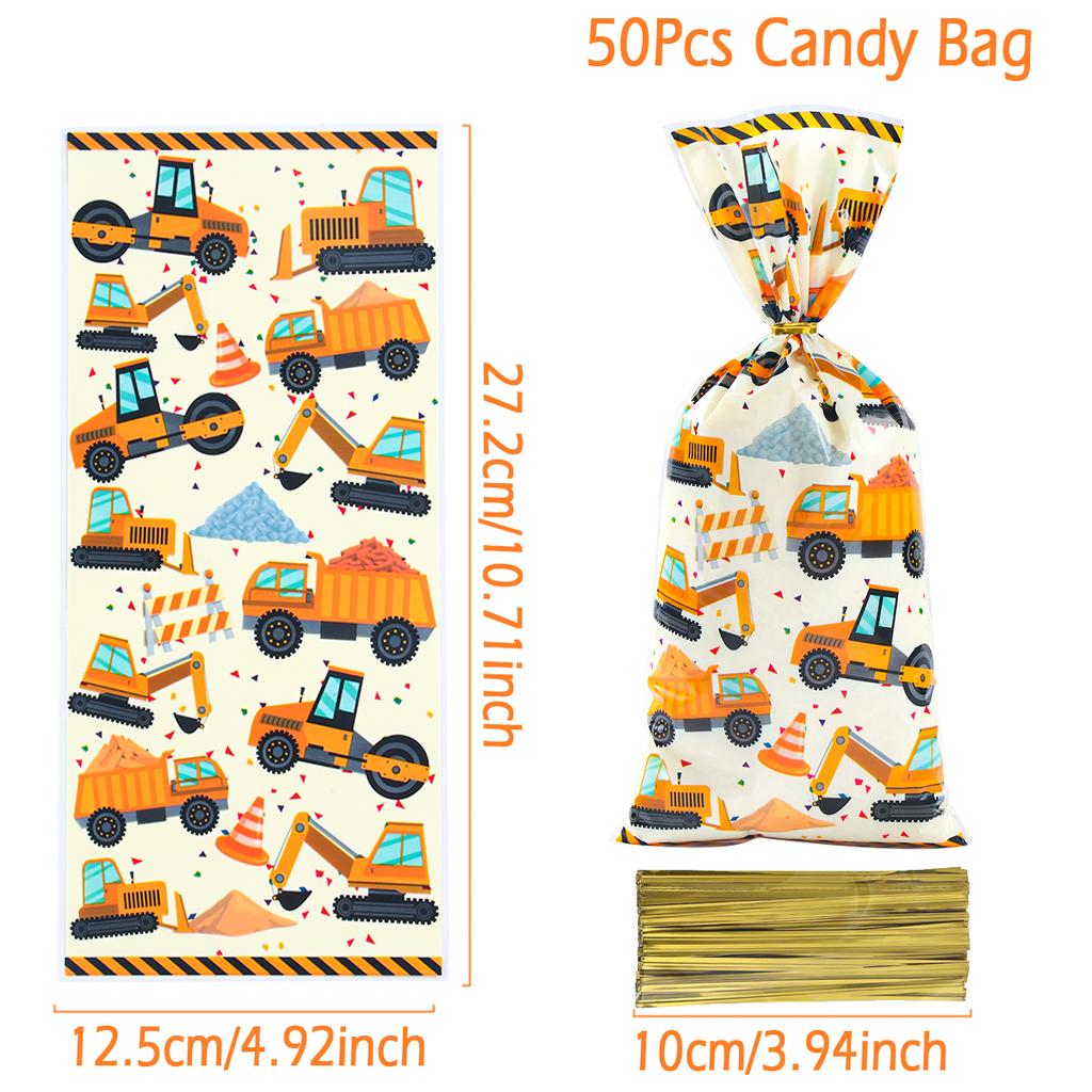 Engineering Vehicle Theme Handbag Gift Candy Packing Bag Construction Theme Birthday Party Decor Kids Baby Shower Party Supplies