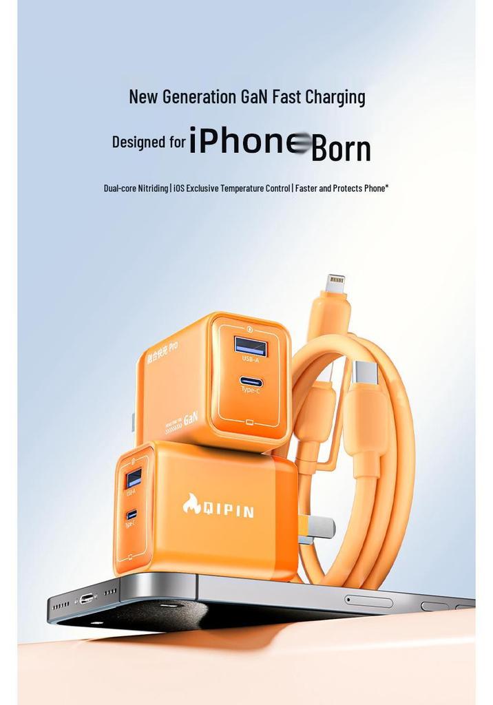 45W Ice Speed Charger for Apple 17, Air Gallium Nitride PD Fast Charging, Type-C Mobile Phone Plug