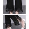 Korean Fashion Korean Lace Chiffon Flare Pants Spring Summer Thin Slim Split High Waist Office Lady Elegant Solid Casual Trousers