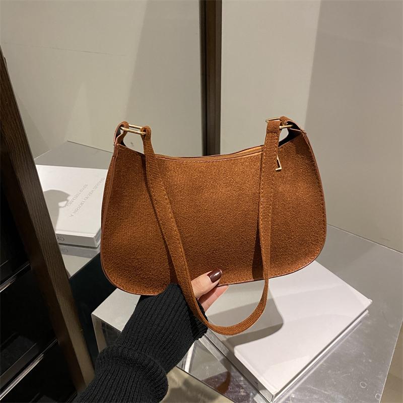 Fashion Texture Red Bag Women's New Suede Single Shoulder Crossbody Bag Small Underarm Hobo Bags