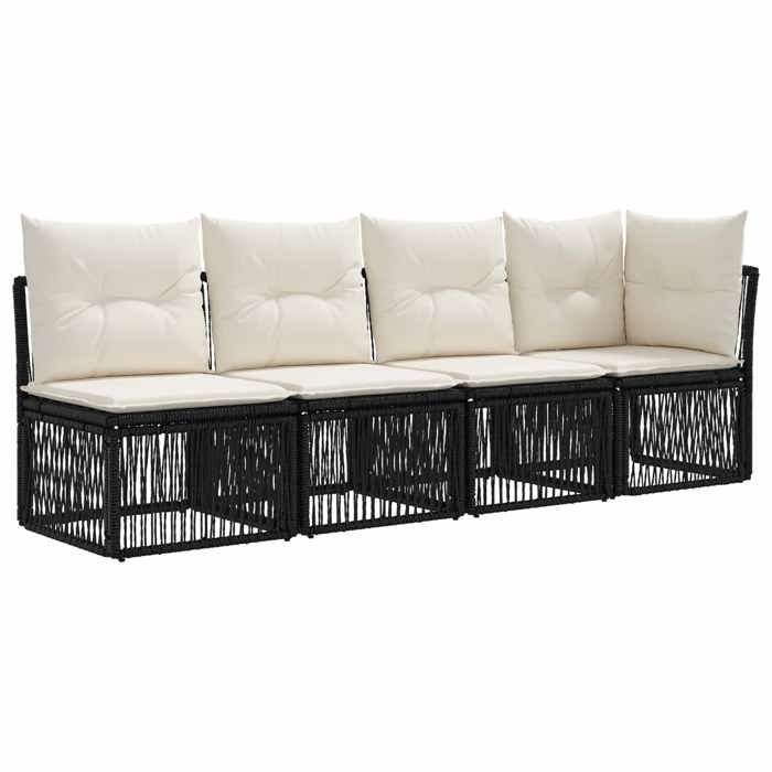 Maison Exclusive - Ensemble de canapé de jardin 9 pc Noir polyrotin