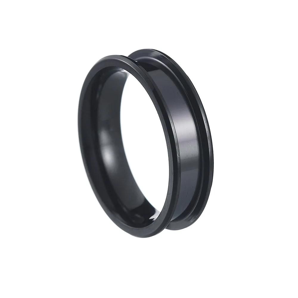 Nerezový DIY Ručně vyráběný Prsten Šířka 4/5/6/8mm 1/2/3 Prázdná Drážka Módní Kouzlo pro Muže a Ženy