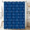 Blue Bath Curtain with Christmas Tree Pattern Modern Bathroom Decor Shower Curtains for Home Decoration Water-Resistant Fabric w
