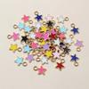 100pcs 6x8mm Enamel Small Stars Charms Pendant 9-colors Zinc Alloy Metal DIY Jewelry Making Accessories for Bracelet Necklace