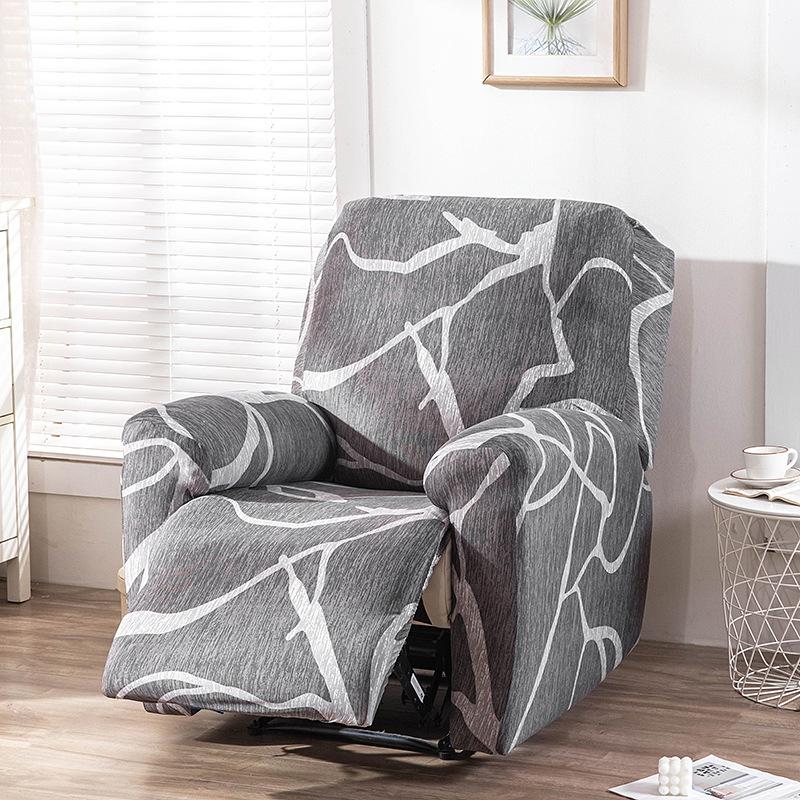 4Pc/Set Milk Silk Stretch Recliner Sofa Covers Printed Elastic Armchair Chair Slipcovers For Living Room Furniture Protector