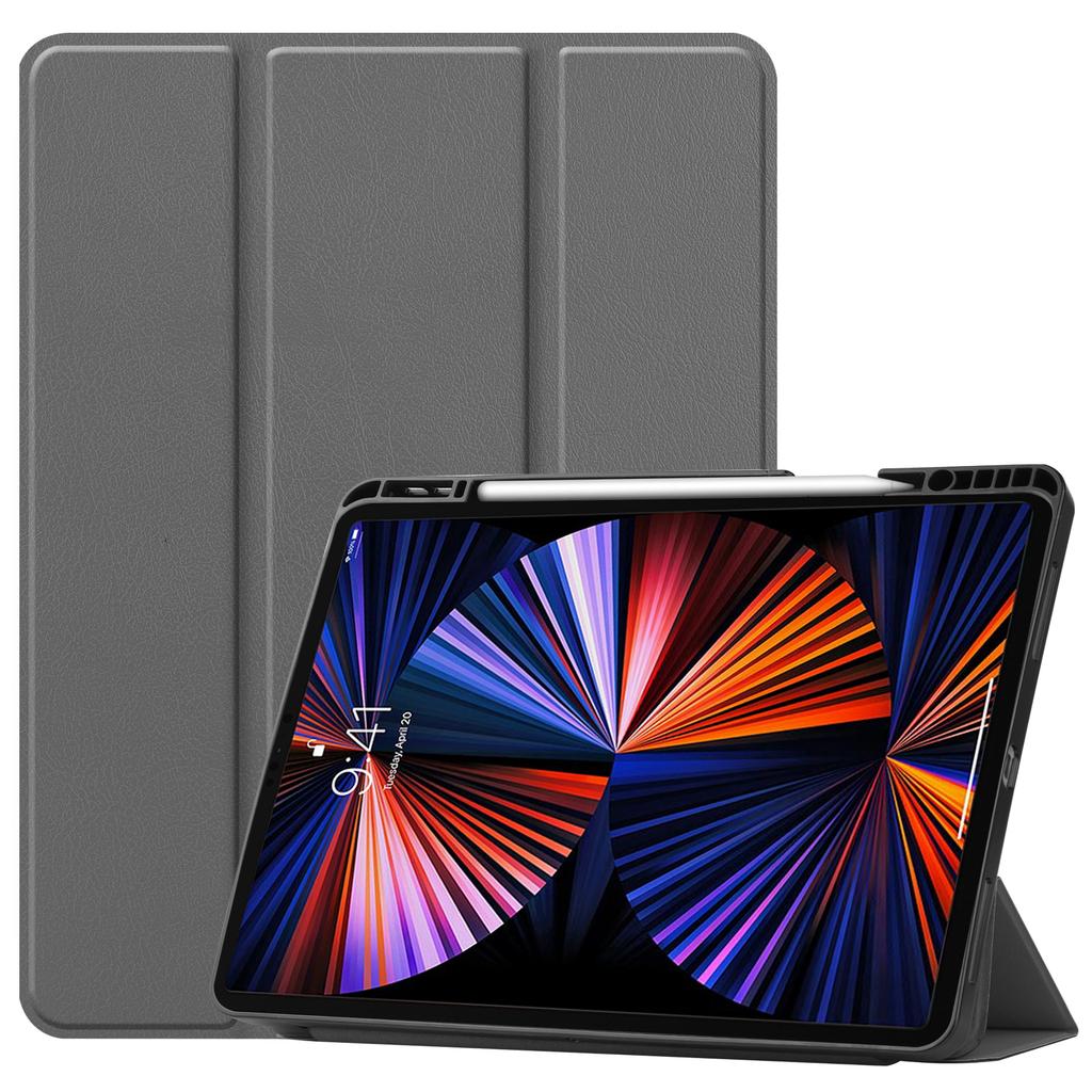 CYKE Trifold Minimalist Style Trifold Tablet Cover Business Tablet Case With Pencil Holder for Apple Ipad Pro 2021 12.9 Inch