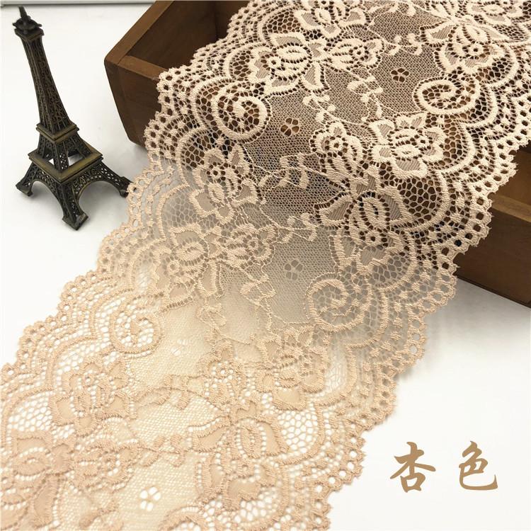 1 Yard Elastic Hollow Flower Embroidery Lace 15 Cm Wide Diy Handicrafts Clothing Sewing Fabric Home Textile Curtain