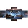 No Framed 5 Pieces Battlefield 5 Video Game Aircraft and Tanks Wall Art Canvas Posters Pictures Paintings Home Decor for Bedroom
