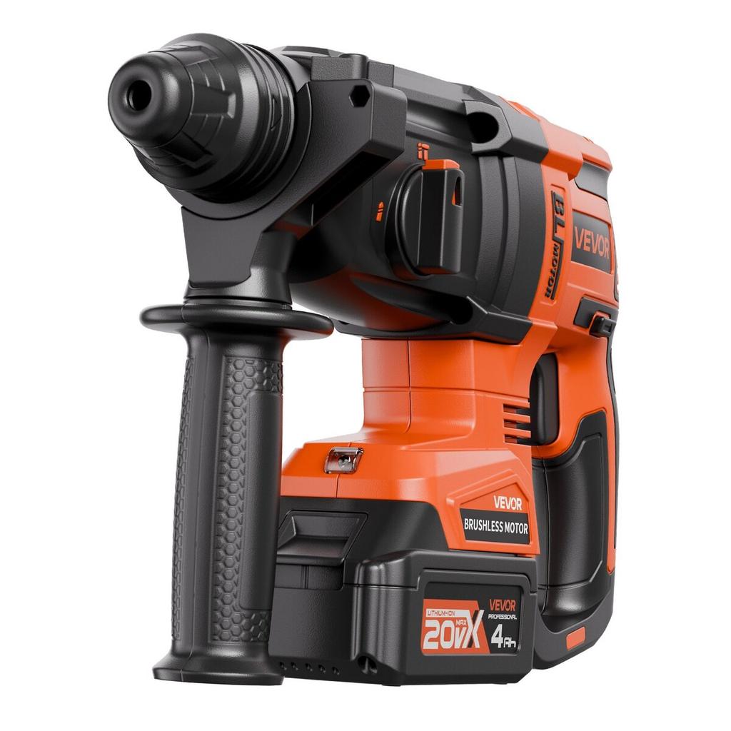 20V Brushless Cordless Hammer Drill, Lithium-Ion 1.1 Inch Rotary Hammer Driver, SDS-Plus Electric Lightweight Power Tool Kit with Battery and Charger,