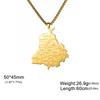  India Punjab State Map Pendant Necklace for Man Stainless Steel Box Chain Geography Country Necklaces Ethnic Jewelry