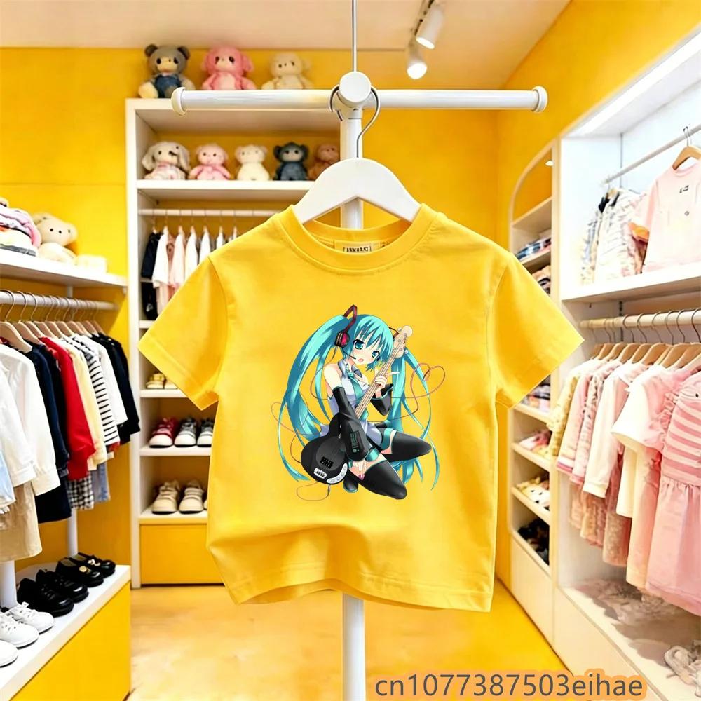 Retro Classic Hatsune Miku Joint Pure Cotton Short Sleeve Anime Printed Casual Unisex TShirt Vintage Style Daily Leisure Wear