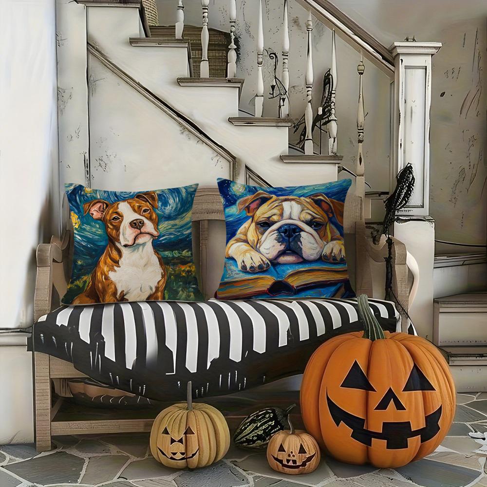 Creative Cute Starry Sky Puppy Pillow Case Printing Pillowcase Living Room Sofa Cushion Cover Bedroom Room Decor