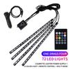 Neon LED Car Interior Ambient Foot Strip Light Kit Accessories RGB Backlight Remote App Music Control Auto Decorative Lamp