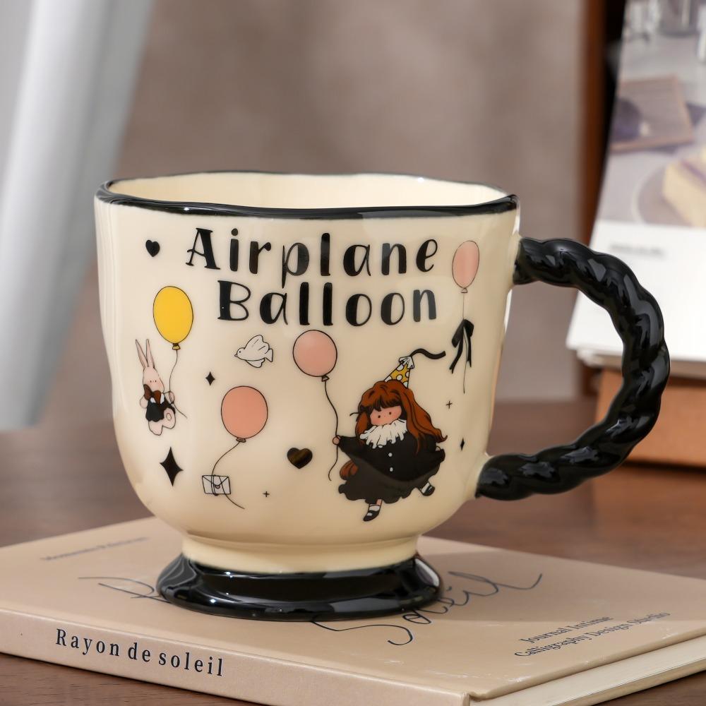 Design sense niche girls mug household cute ceramic cup office water cup breakfast coffee cup gift