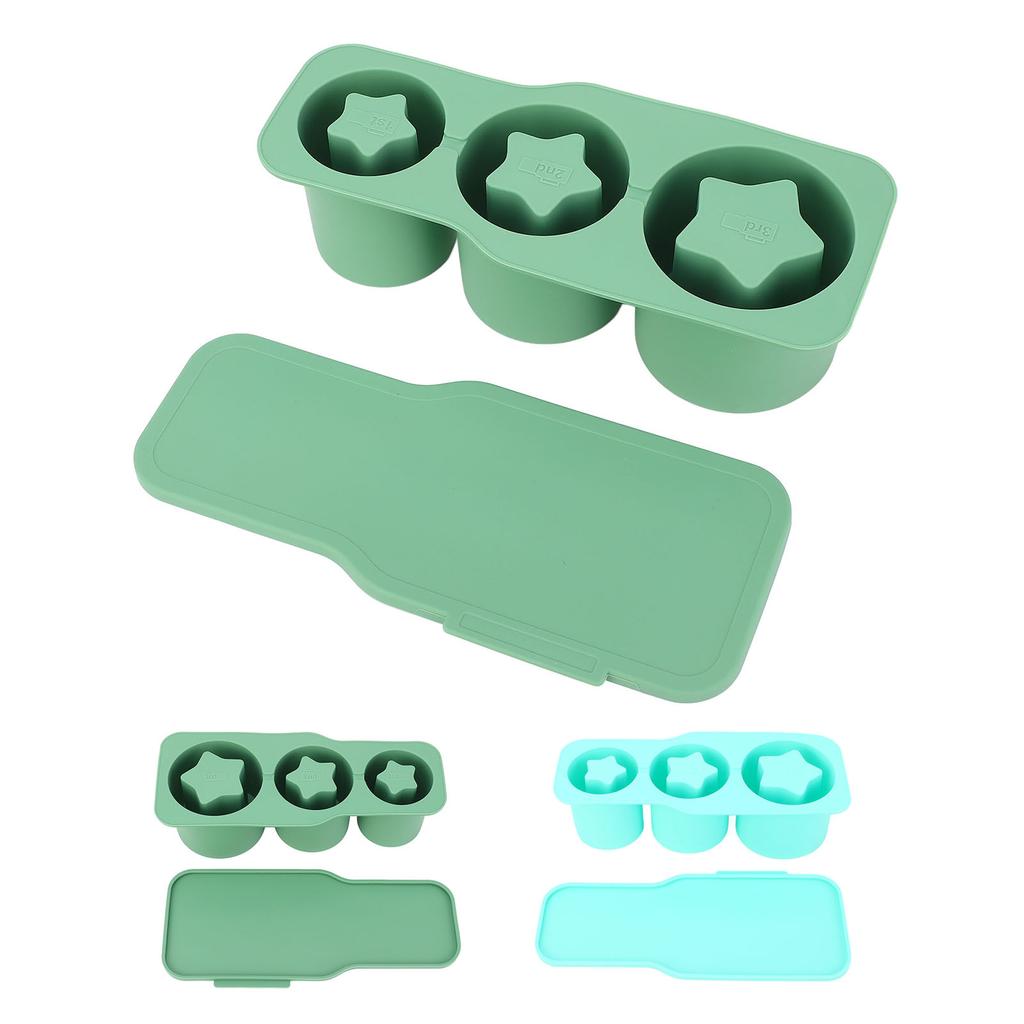 Silicone Ice Cube Tray for Universal Tumbler Cup 20 30 40oz 3 Star Shaped Hollow Ice Mold Maker with