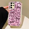 Retro Pink Leopard Glacier Texture Phone Case for Samsung Galaxy S25 S24 S23 S22 S21 FE Plus Ultra Shell Silicone Back TPU Cover