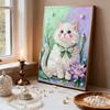 5D DIY Frameless Pearl Painting Little Fat Cat Pattern Painting Kit Suitable for Home Living Room Bedroom and Other Wall Decoration Art Paintings