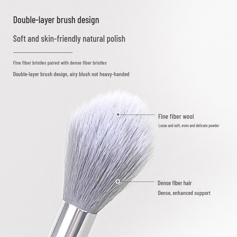 Soft Bristle Highlighter Brush - Portable Blush & Blending Tool for Beginners