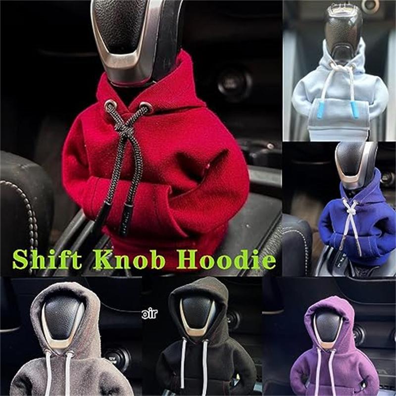 Gear Shift Knob Hoodie Cover Black Polyester