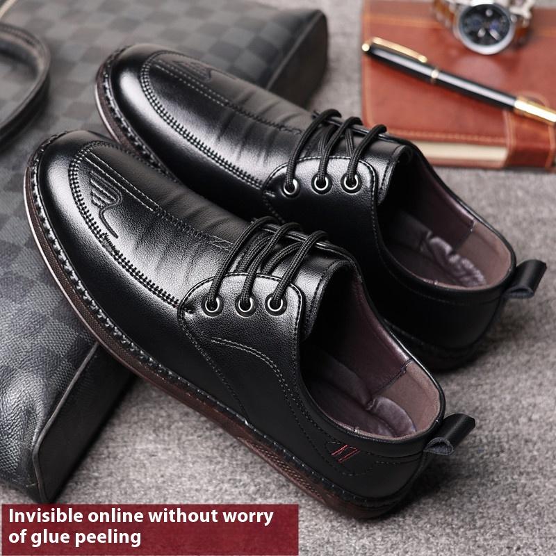 Novidade de Primavera Calçados Casuais Masculinos com Cadarço para Negócios com Solado de Tendão de Boi, Solado Macio, Exclusivo Online - Couro Dividido de Alta Qualidade