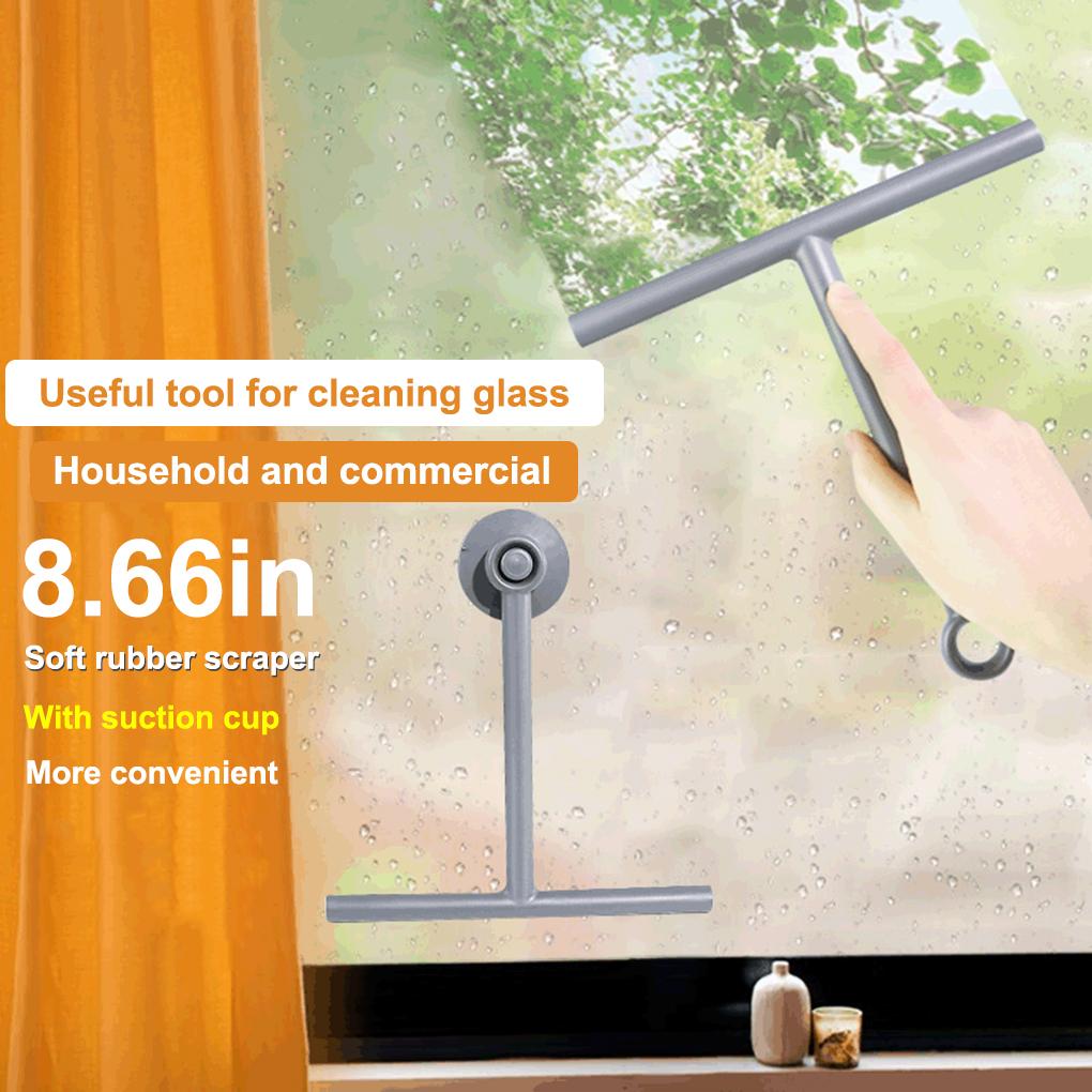 Bathroom Floor Window Wiper with Suction Cup Portable Glass Scraper Water Stain Remover Windscreen Cleaning Tool Accessories