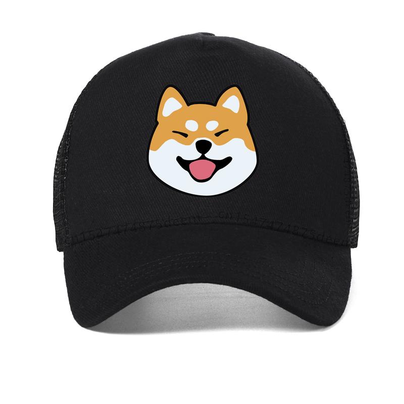 Cartoon Cute Shiba Inu Dog Pattern Baseball cap cool Summer mesh trucker hat Men women wild adjustable Travel Snapback Hats