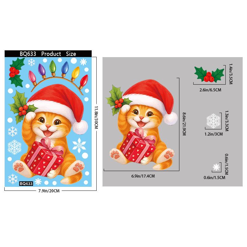 Vánoční Sněhová Vločka Los Sněhulák Skleněná Nálepka Vánoční Ozdoby Vánoční Nástěnné Samolepky Veselé Vánoce Dekorace Šťastný Nový Rok Samolepka