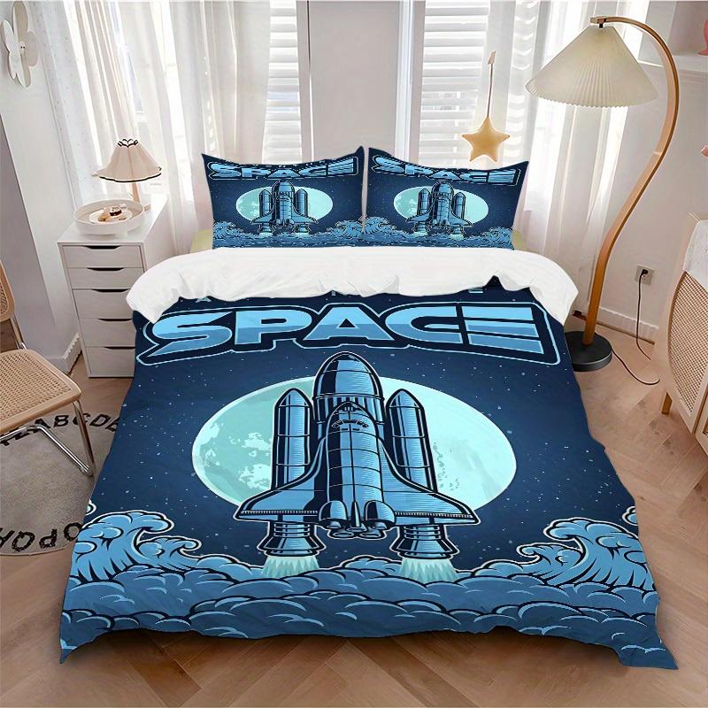

3pcs Adventure Space print bedding quilt cover, soft and comfortable quilt cover suitable for bedroom and guest room188 135x200cm