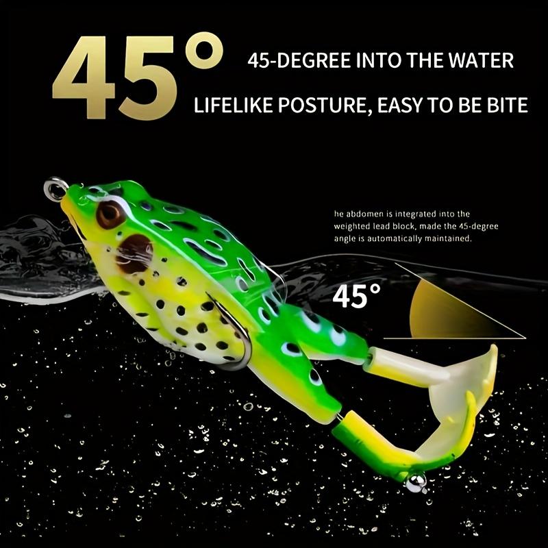 3pcs Double Helix Propeller Surface Frog Lure Set, Rotating Tail Floating Swing Bait with Sharp Hook, Suitable for Perch and Other Freshwater Fishing