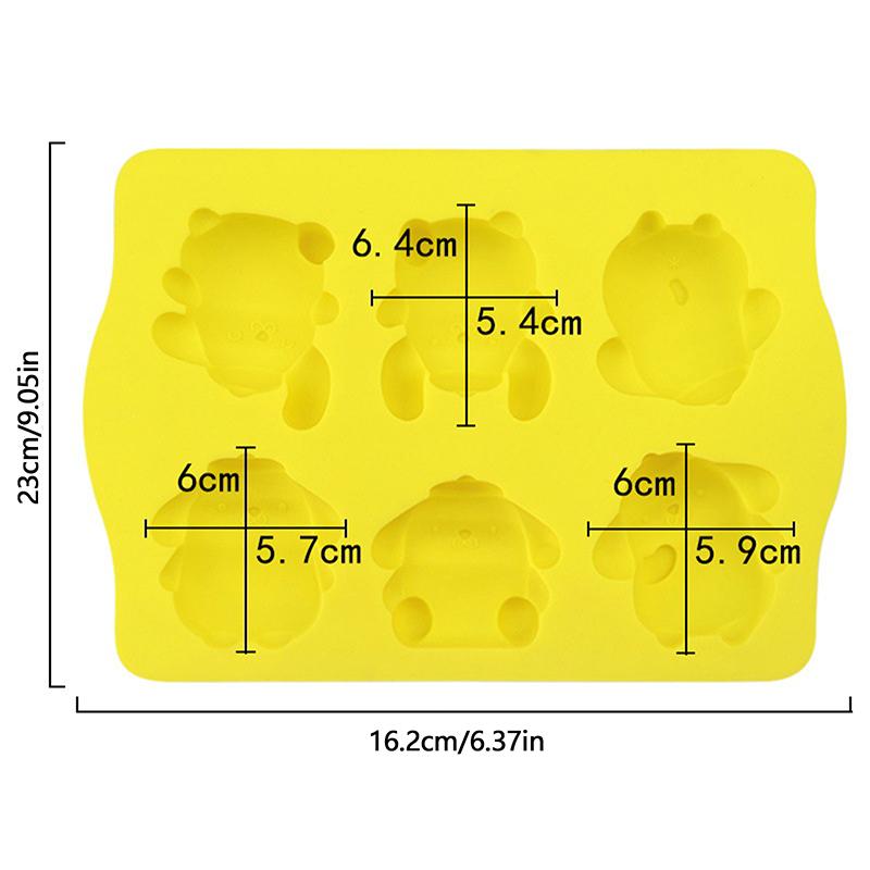 Kawaii Diy Cartoon Puppy Cookie Chocolate Baking Tool Cartoon Silicone Ice Block Diy Soap Mold Set
