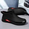 Men's Rain Boots New Short Tube Rain Boots Outdoor Waterproof and Anti Slip Fishing Shoes with Cotton Lightweight Rain Shoes
