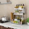 Multi-Functional 304 Stainless Steel Kitchen Shelf and Spice Rack with Knife Holder