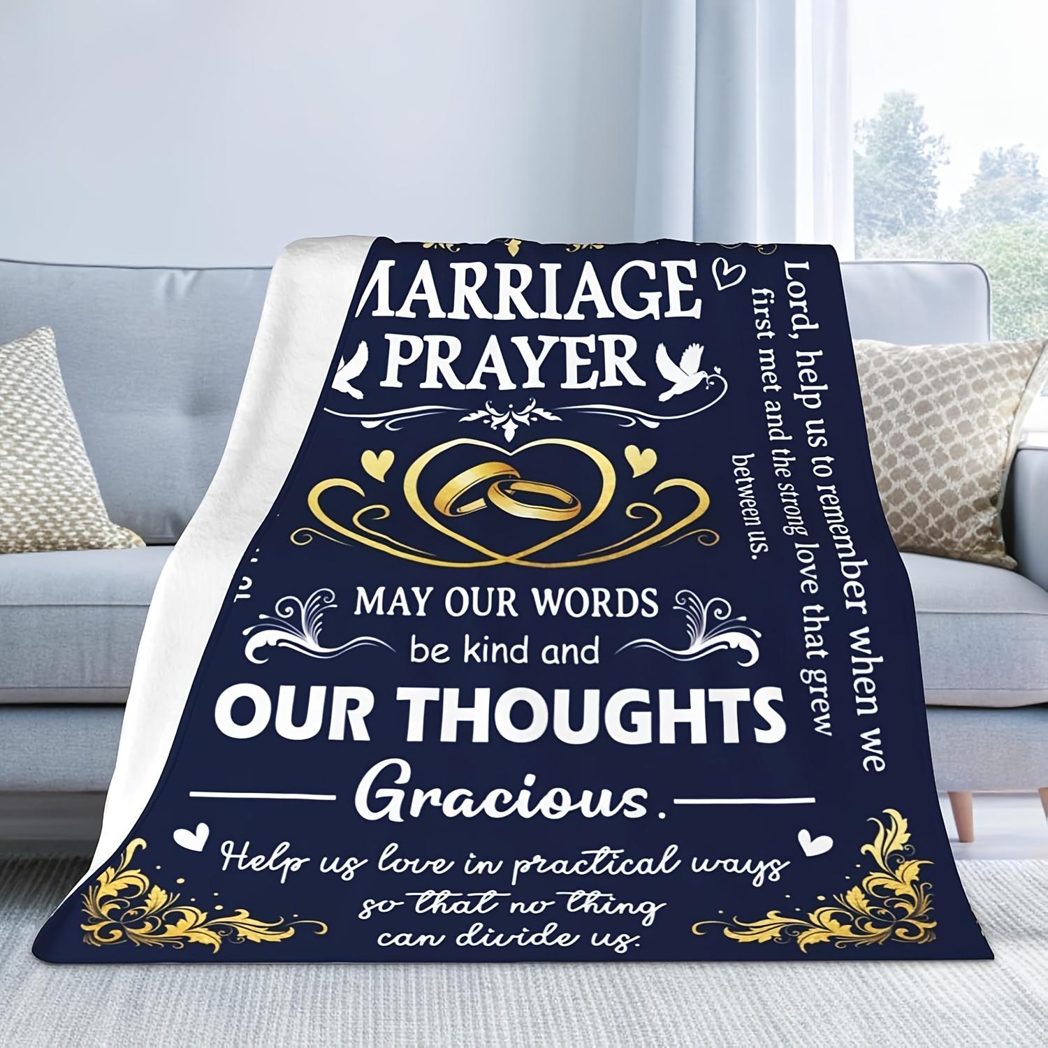 

Marriage Prayer Flannel Blanket – Bridal Shower Gift for Bride – Wedding Anniversary Keepsake – Heartfelt Newlyweds Present 130x150cm51x59in