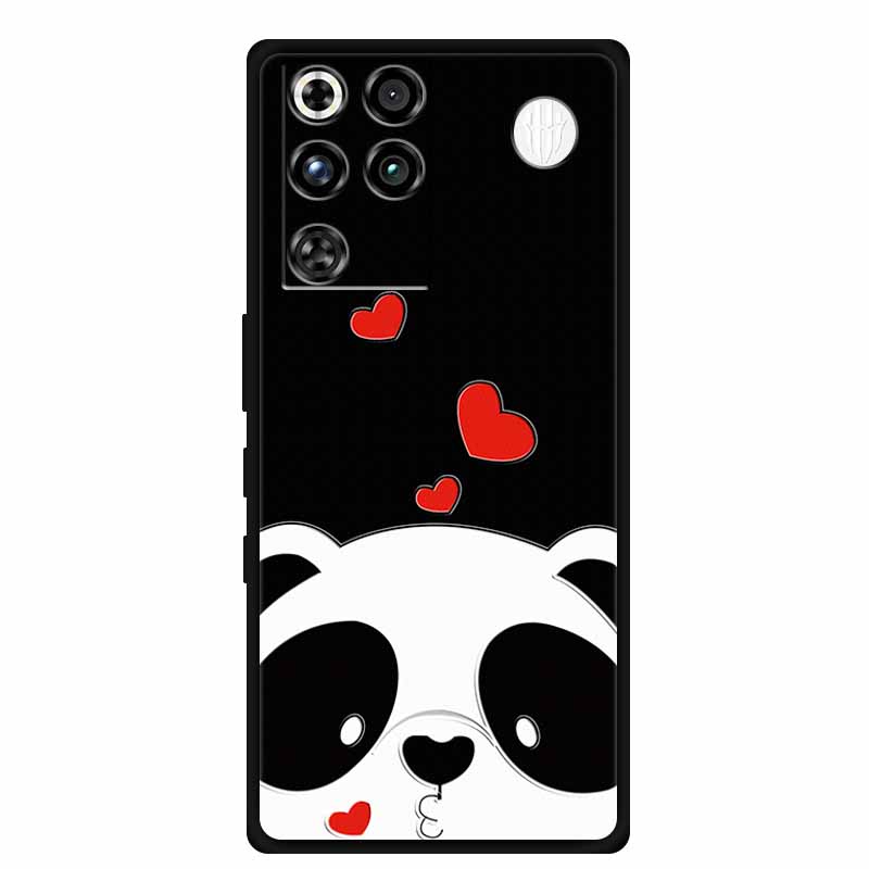 For ZTE Nubia RedMagic 11 Pro 5G Case 3D Emboss Flowers Relief Soft Black Silicone Back Cover For ZTE Nubia RedMagic 11Pro Funda