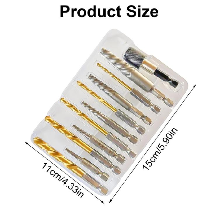 Screw Extractor & Twist Drill Bit Set Broken Bolt Remover Easily Remove Stripped
