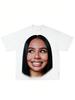 The Scientist Street Hip Hop TShirt Classic Big Face Print Crew Neck Short Sleeve Unisex Women Top Y2K Harajuku Street Cotton Tees