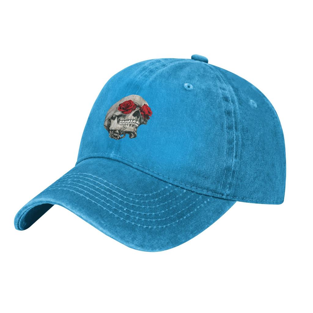 Rose Eye Skull Baseball Caps Vintage Distressed Denim Dark Death Skeleton Cap Unisex Style Outdoor Activities Gift Hats