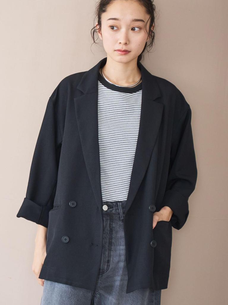 Cohen Wool-Like Double-Breasted Jacket, Size 76506000001, 2970, DK.BROWN (29), L