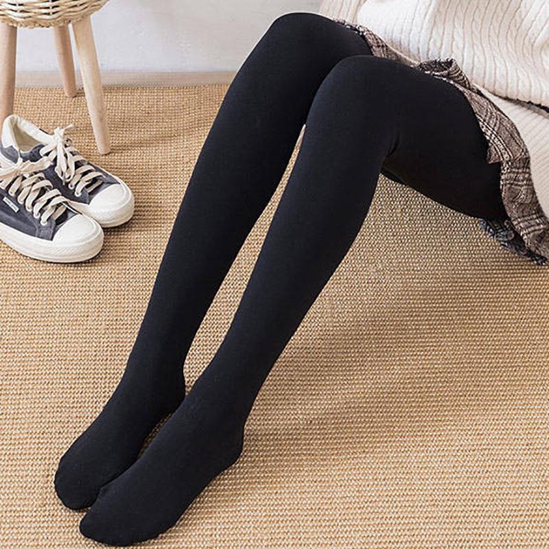 Zesílené a fleecové punčochy zvenčí pronikající kůží Lesk nohavic Jedno kalhoty s vysokým pasem zeštíhlující punčochové kalhoty pro ženy