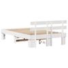White Bed Frame with Headboard 120 x 190 cm Solid Pine Wood