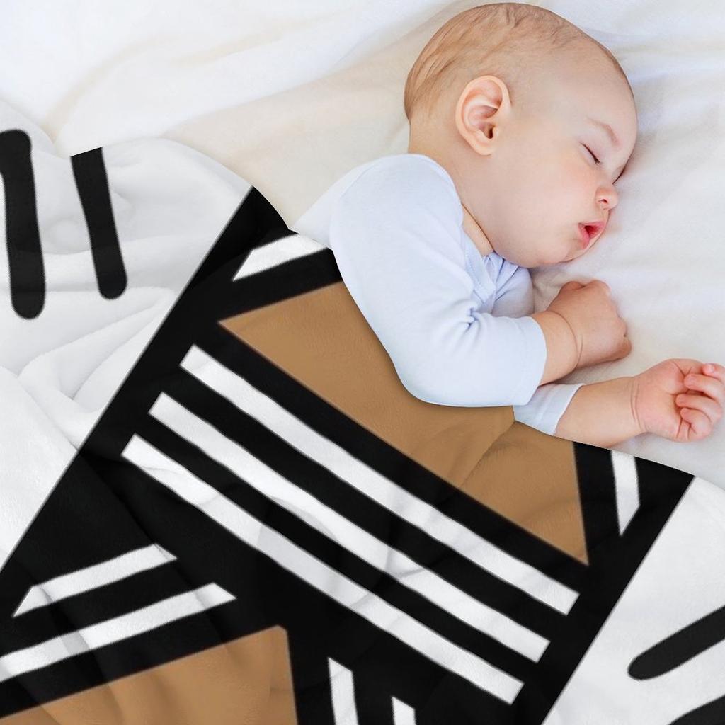 Afrikanischer Stammes-Bogolan-Muster-Überwurf für den Winter Strand Haarige Haare Decken