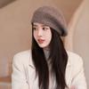 Autumn and Winter Hats, Children's Knitted Warm Woolen Hats, Solid Color Berets