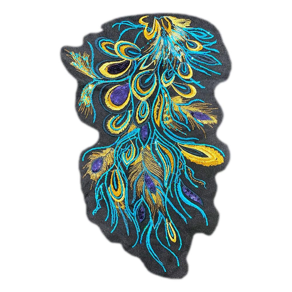 

Phoenix Feather Embroidered Floral Patches DIY Iron on Patches Wedding Dresses синій