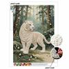 DIY Pearl Diamond Art Painting Kits for Adult and Beginners, Majestic White Tiger Sparkling Painting Craft Home Wall Decor Handmade Gift