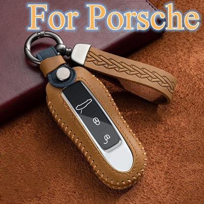 Étui en cuir pour clé télécommande de voiture, coque de protection pour Porsche Panamera Spyder Carrera Macan Boxster Cayman Cayenne 911 970 981 911