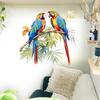 Dekorativer Wand- und Deckenaufkleber mit zwei Papageien auf einem Ast für Zuhause