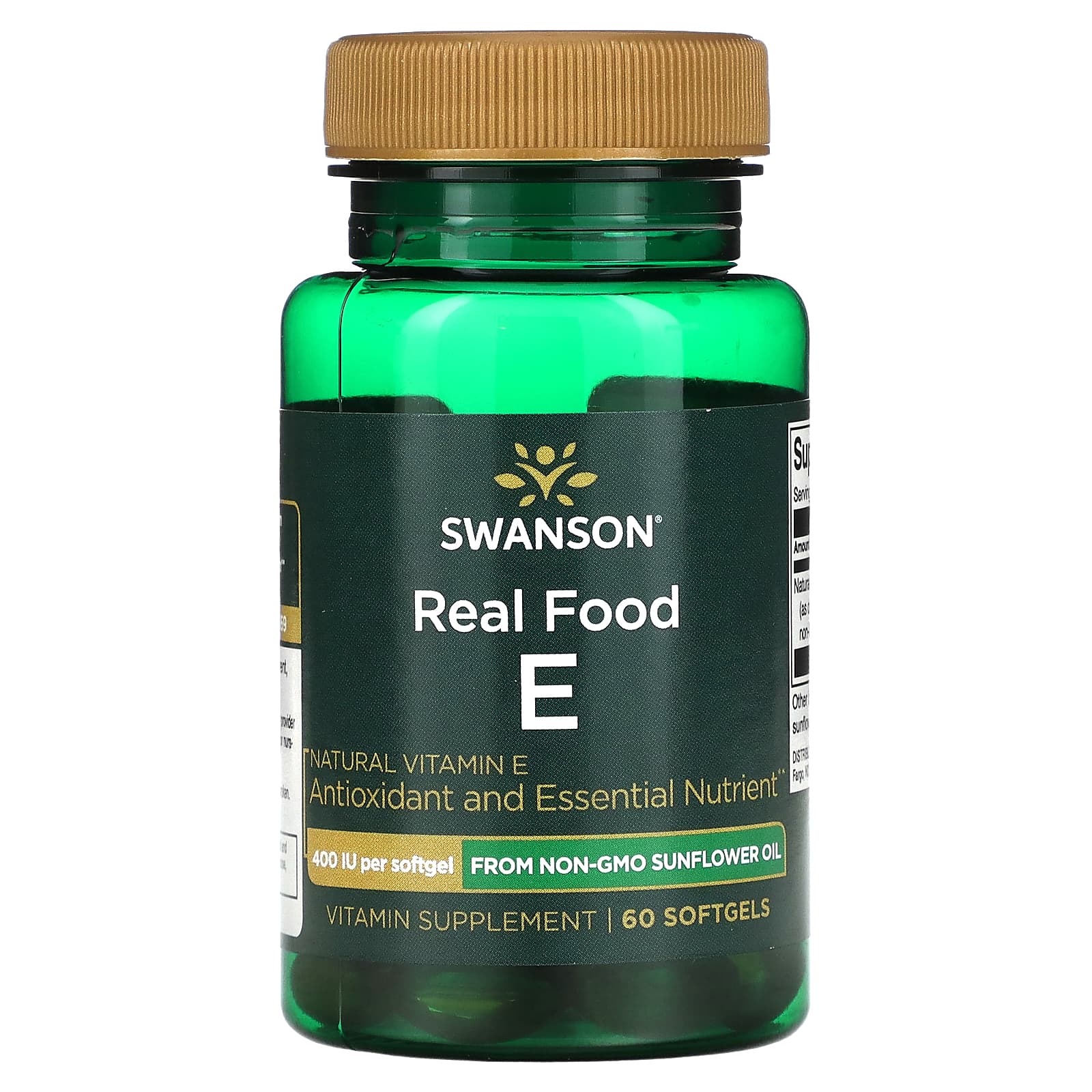 

Swanson, Real Food E, 400IU, 60 softgels