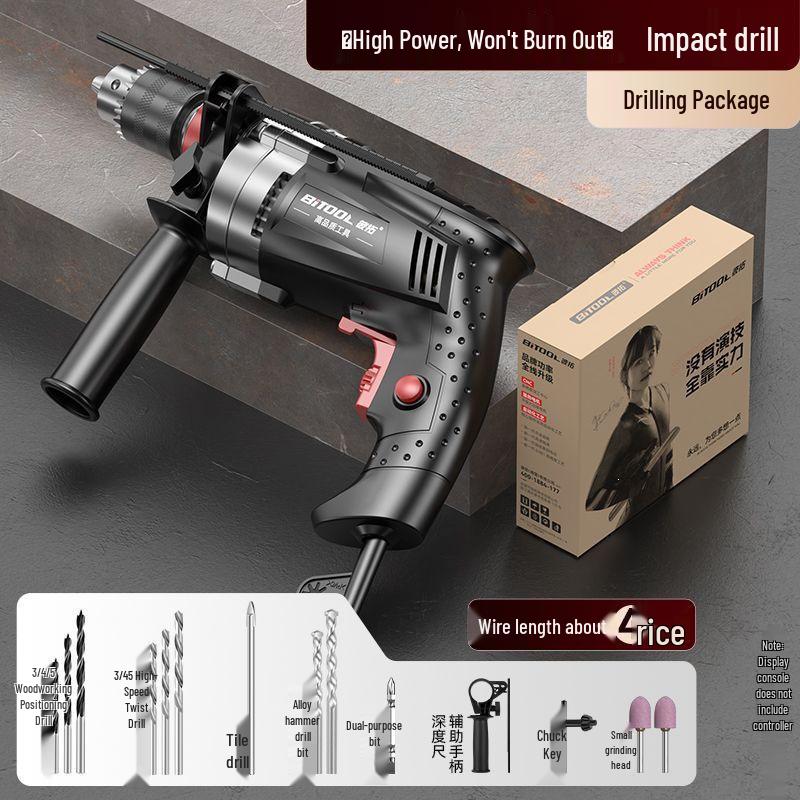 220V Multifunctional Electric Hammer Drill: High-Power Impact, Pistol Drill & Screwdriver for Wall Drilling