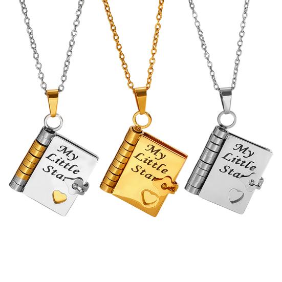 Book Pendant Necklace My Little Star Book Necklace Mini Book