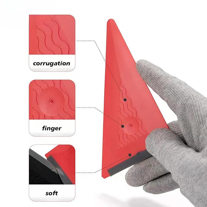 Automotive Film Sticking Tool Silicone Soft Scraper Film Pasting Construction Scraper Triangular Silicone Scraper